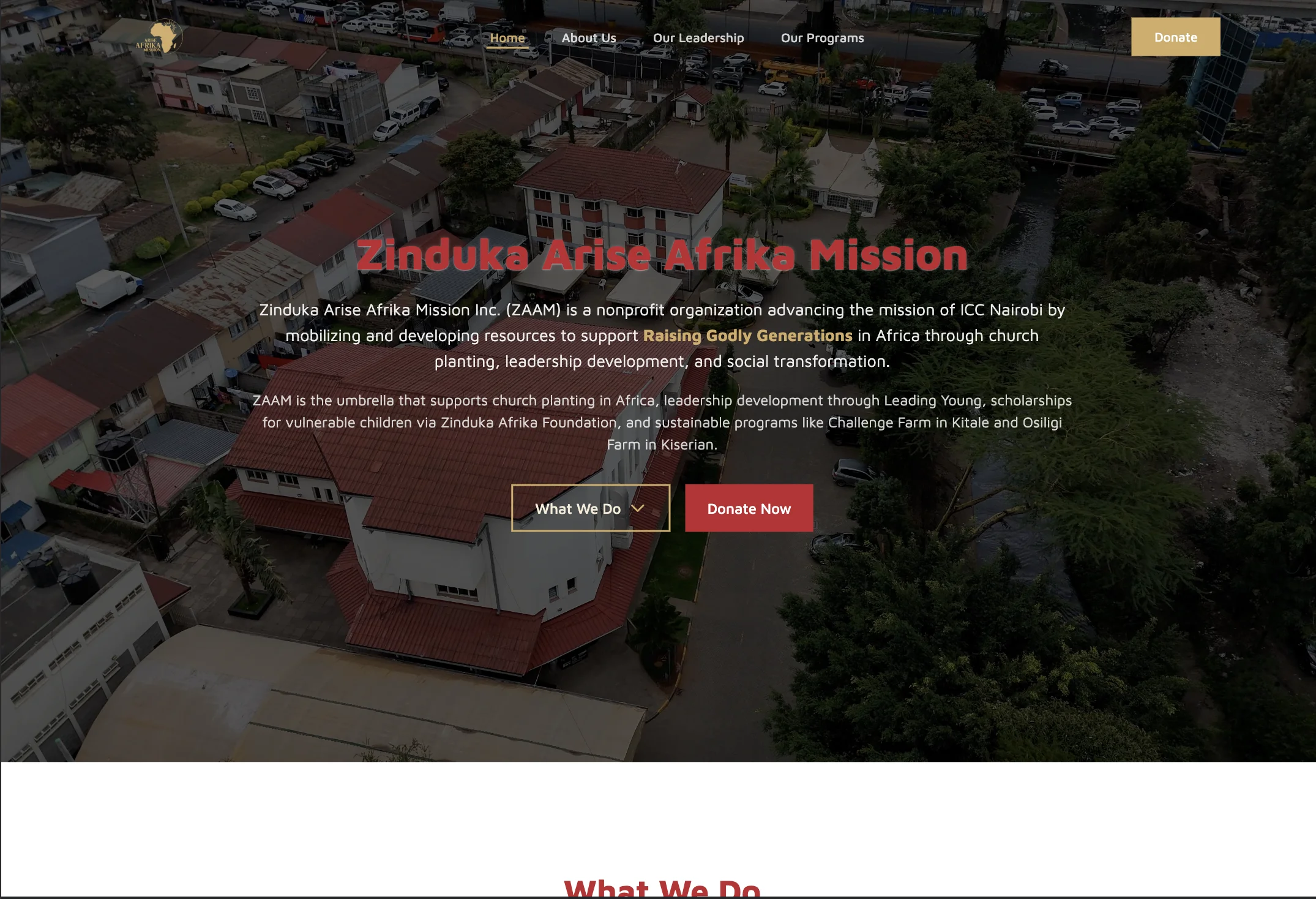 Zinduka Arise Afrika Mission website